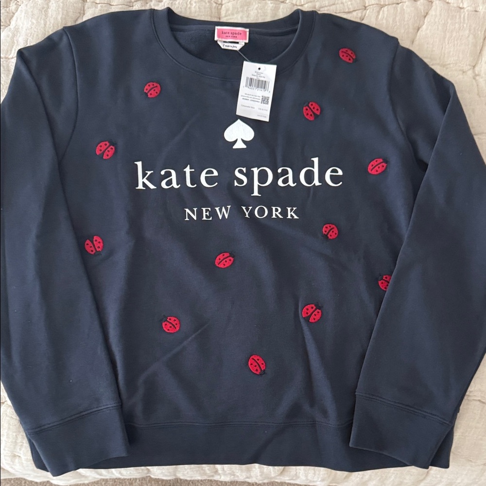 Kate Spade New York Navy Ladybug Logo Sweatshirt NWT